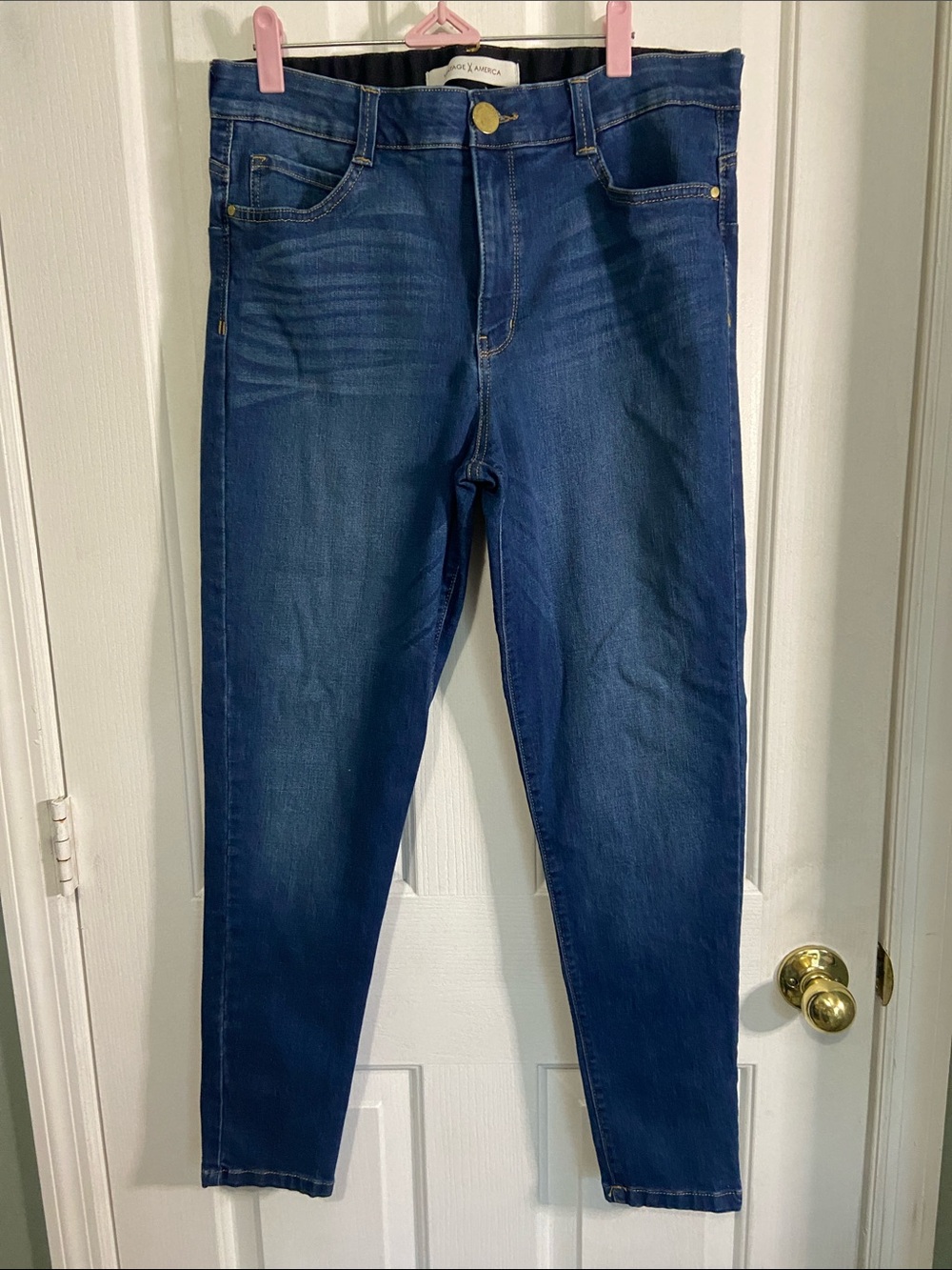 Vintage America Skinny Jeans in Deep Blue Wash